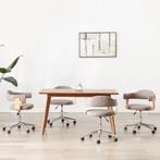 vidaXL Eetkamerstoelen 4 st draaibaar gebogen hout en stof, Huis en Inrichting, Stoelen, Verzenden, Nieuw