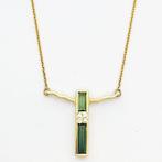 Halsketting - 18 karaat Geel goud - 0.14ct. tw. Diamant, Handtassen en Accessoires, Kettingen, Nieuw