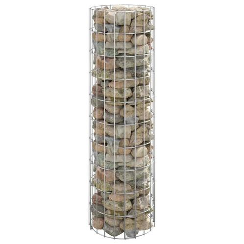 vidaXL Gabion paal rond Ø30x100 cm gegalvaniseerd staal, Tuin en Terras, Tuinhekken en Hekwerk, Nieuw, Verzenden