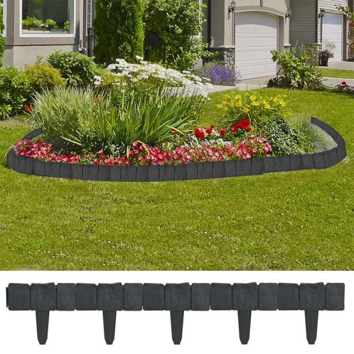 vidaXL Plastic Tuinafscheiding Steen-look 10 meter (41, Tuin en Terras, Bielzen en Borduren, Nieuw, Verzenden