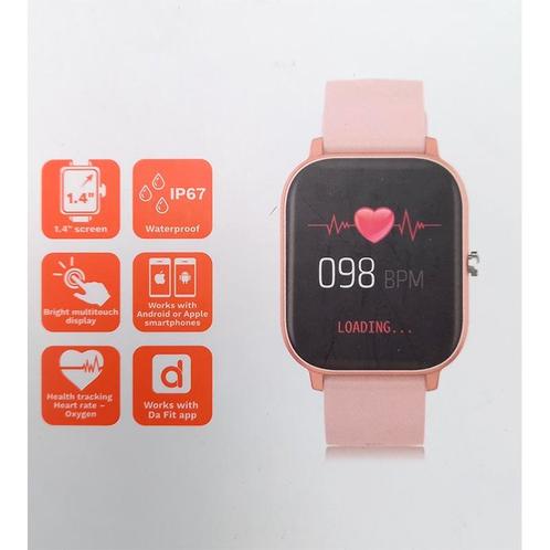 Smartwatch roze met goudaccenten - chique - waterdicht, Handtassen en Accessoires, Smartwatches, Verzenden