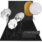 vidaXL Fotostudioset met verlichtingsset, achtergrond en, Audio, Tv en Foto, Fotografie | Fotostudio en Toebehoren, Verzenden