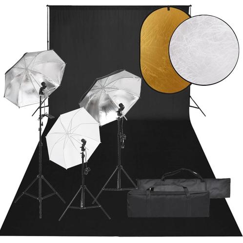 vidaXL Fotostudioset met verlichtingsset, achtergrond en, Audio, Tv en Foto, Fotografie | Fotostudio en Toebehoren, Nieuw, Verzenden