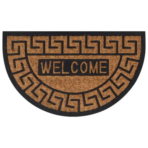 vidaXL Deurmat halfrond 45x75 cm rubber en kokosvezel, Tuin en Terras, Deurmatten, Nieuw, Verzenden