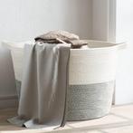 vidaXL Wasmand Ø 60x36 cm katoen grijs en wit, Verzenden, Nieuw