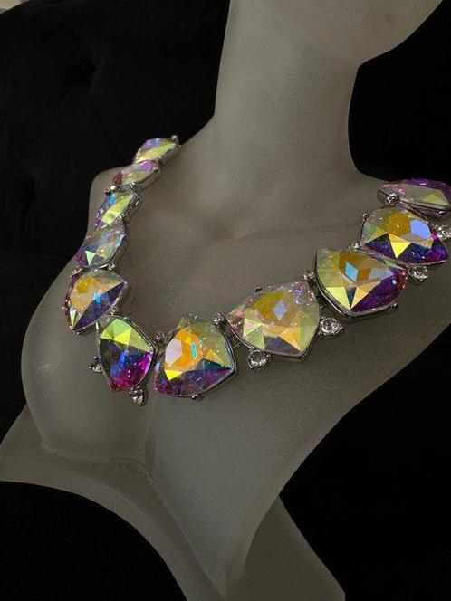 Oscar De La Renta - Acier - Collier - cristal iridescent, Antiek en Kunst, Curiosa en Brocante