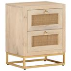 vidaXL Nachtkastje 40x30x50 cm massief mangohout en ijzer, Huis en Inrichting, Kasten | Overige, Verzenden, Nieuw