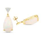 Oorbellen - 14 karaat Geel goud - 29.05ct. tw. Opaal -