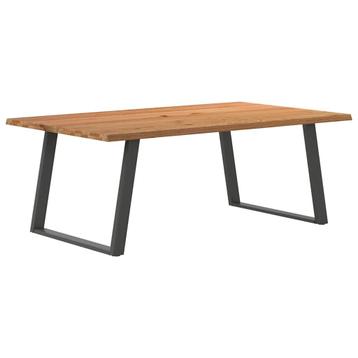 vidaXL Eettafel met natuurlijke rand massief eikenhout, Huis en Inrichting, Tafels | Eettafels, Verzenden, Nieuw
