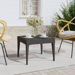 vidaXL Bijzettafel 50x50x38 cm poly rattan en gehard glas, Huis en Inrichting, Tafels | Bijzettafels, Verzenden, Nieuw