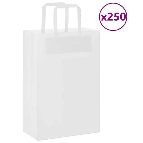 vidaXL Papieren zakken 250 st met hengsels 21x11x31 cm wit, Diversen, Cadeauverpakkingen, Nieuw, Verzenden