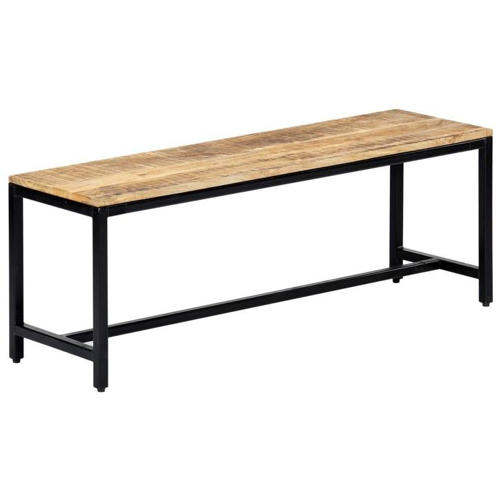 vidaXL Eetbank 120 cm massief ruw mangohout, Huis en Inrichting, Stoelen, Nieuw, Verzenden