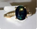 Ring met amulet - 18 karaat Geel goud - 2.73ct. tw. Saffier