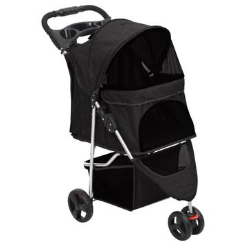 vidaXL Hondenwagen inklapbaar 80x46x98 cm oxford stof zwart beschikbaar voor biedingen