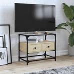 vidaXL Tv-meubel met glazen blad 60x35x51 cm bewerkt hout, Huis en Inrichting, Kasten |Televisiemeubels, Verzenden, Nieuw