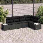 vidaXL Tuinbank Set met opslag 5 pcs Zwart poly rattan, Verzenden, Nieuw
