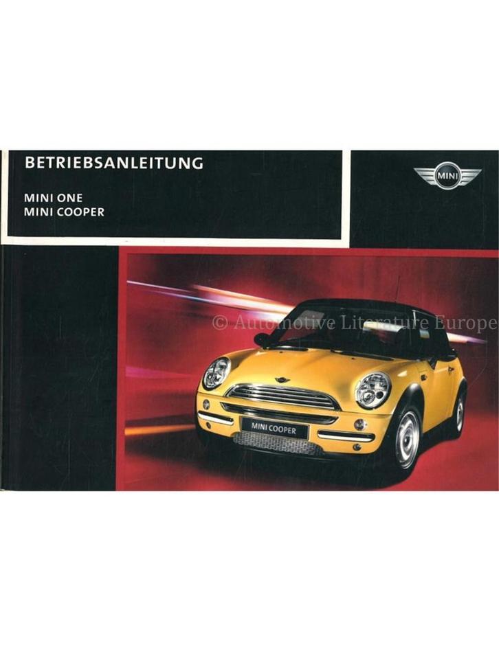 2001 MINI ONE COOPER S INSTRUCTIEBOEKJE DUITS, Auto diversen, Handleidingen en Instructieboekjes