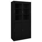 vidaXL Armoire de bureau avec porte coulissante Noir, Verzenden, Neuf