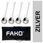 Fako Bijoux® - Theelepel / Koffielepel Gitaar - Zilver - 4, Maison & Meubles, Verzenden