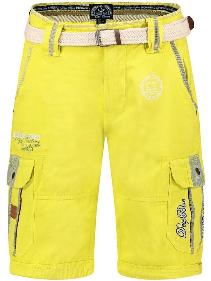 Geographical Norway Heren Bermuda Met Riem Paillette Lemon, Kleding | Heren, Broeken en Pantalons, Verzenden