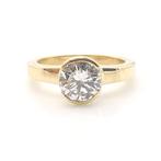 Ring - 18 karaat Geel goud -  1.15ct. tw. Diamant, Handtassen en Accessoires, Ringen, Nieuw