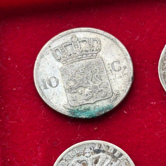 Nederland, Nederlands-Indië. Lot de 4 pièces: 2 Stuivers, Postzegels en Munten, Munten | Nederland