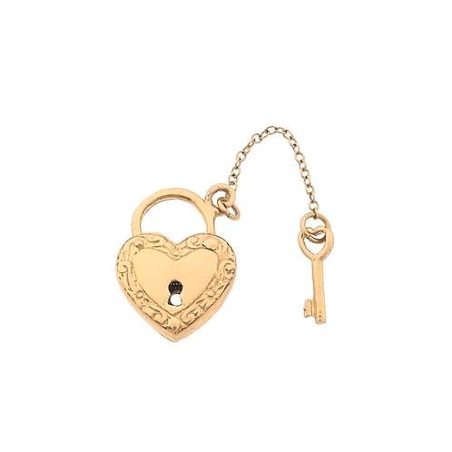 Gouden hanger van een hart met sleutel (liefde), Bijoux, Sacs & Beauté, Bracelets à breloques, Enlèvement ou Envoi
