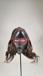 Houten masker en raphia - Dan - Ivoorkust (Zonder, Antiek en Kunst