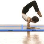 Gymnastiekmat met pomp opblaasbaar 600x100x10 cm PVC blauw, Sport en Fitness, Nieuw, Verzenden