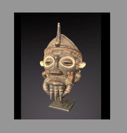 Groot masker Lulua (43 CM) - Uitzonderlijk Lulua-masker -, Antiek en Kunst, Kunst | Niet-Westerse kunst