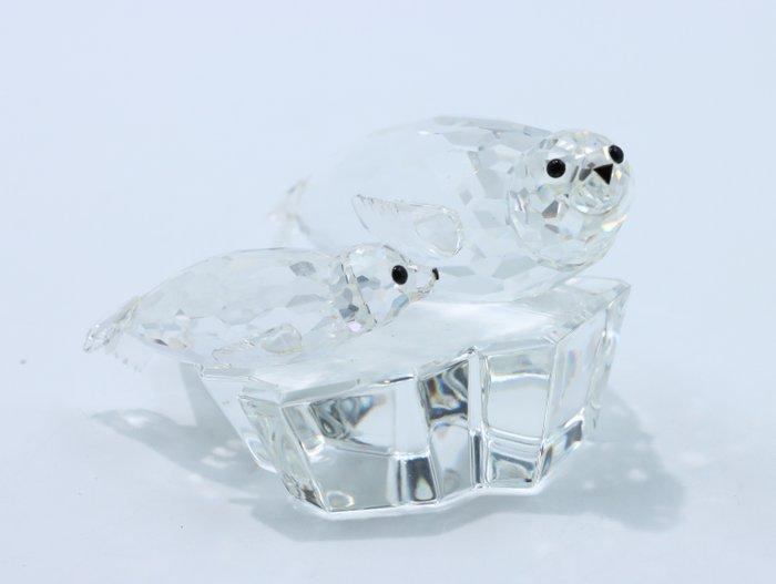Figuur - Swarovski - Jaarstuk 1991 Zeehonden Moeder met Baby, Antiek en Kunst, Curiosa en Brocante