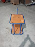 Rolwagen met 2 houten plateaus 60 × 50 × H72 cm Gebruikt, Ophalen of Verzenden