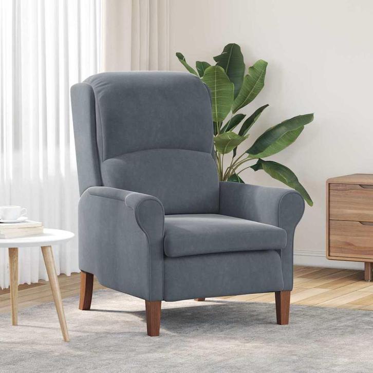 vidaXL Fauteuil Donkergrijs 76 x 94 x 102 cm Fluweel, Huis en Inrichting, Fauteuils, Nieuw, Verzenden
