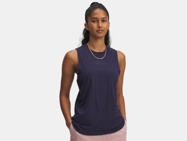 Under Armour Varsity Tank-Blu - Maat SM, Kleding | Dames, Topjes, Blauw, Maat 38/40 (M), Nieuw, Zonder mouw, Ophalen of Verzenden