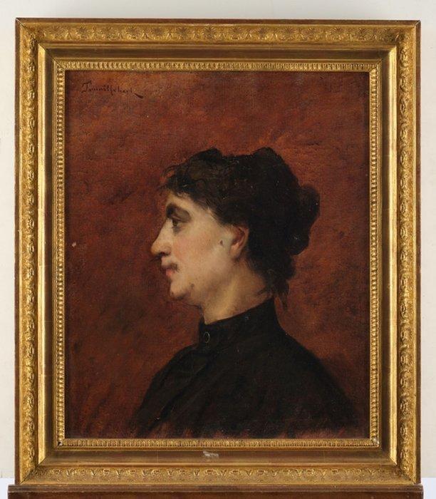 Paul Desire Trouillebert (1829-1900) - Portrait de femme, Antiek en Kunst, Kunst | Schilderijen | Klassiek