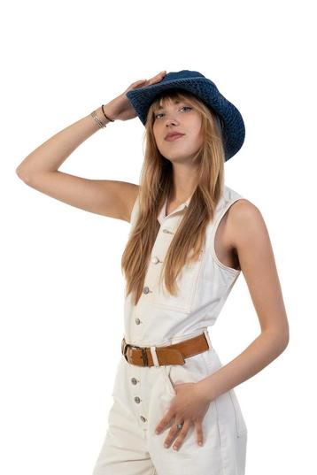 Cowboyhoed Jeans Donkerblauw Donkerblauwe Denimlook Cowboy W beschikbaar voor biedingen