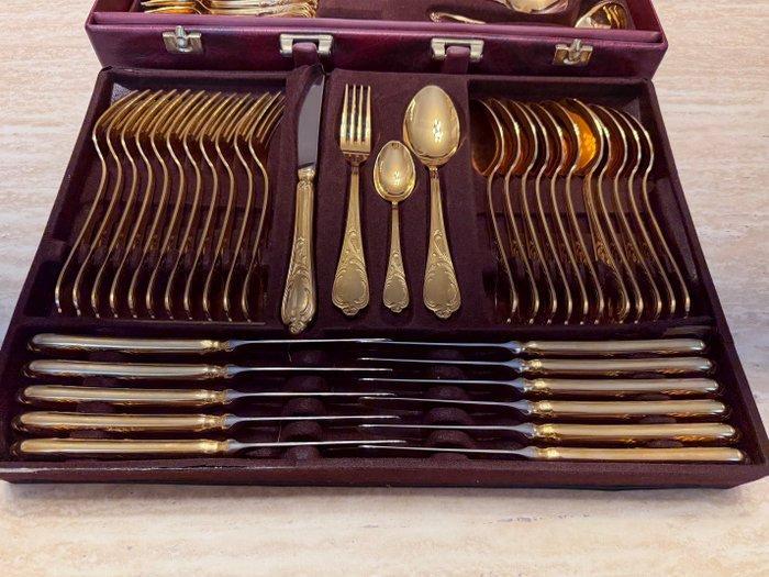 Solingen - Bestekset voor 12 personen (70) - 24 kt goud -, Antiquités & Art, Antiquités | Meubles | Tables