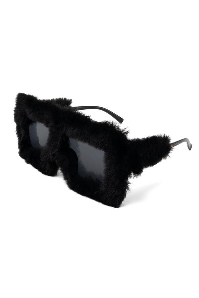 Vierkant Bont Zonnebril Zwart Montuur Kunststof Zwarte Glaze, Hobby en Vrije tijd, Feestartikelen, Nieuw, Ophalen of Verzenden