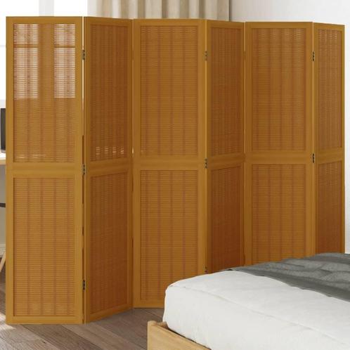 vidaXL Kamerscherm met 6 panelen massief paulowniahout bruin, Huis en Inrichting, Woonaccessoires | Overige, Nieuw, Verzenden
