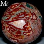 Rood en groen mosagaat bol – speciaal stuk - Hoogte: 98 mm -, Antiek en Kunst