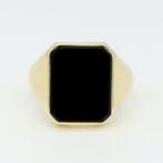 Bague - 14 carats Or jaune - Onyx, Handtassen en Accessoires, Ringen, Nieuw