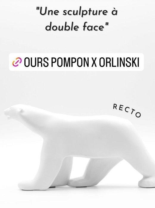 Richard Orlinski (1966) - Ours Blanc Pompon x Orlinski - Le, Antiek en Kunst, Kunst | Designobjecten