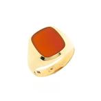 Gouden zegelring met carneool | Heren (vintage, heren ring), Gebruikt, Overige kleuren, 20 of groter, Heer