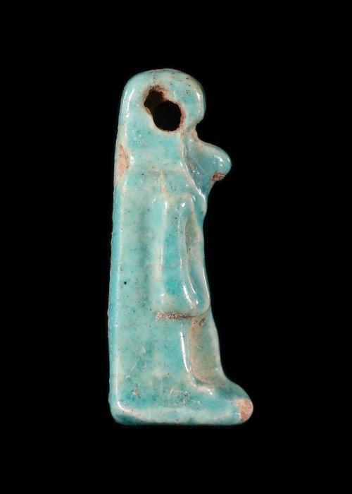 Oude Egypte, late periode Blauwe geglazuurde faience Thoth, Antiek en Kunst, Antiek | Overige Antiek
