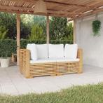 vidaXL Tuinhoekbanken 2 st met kussens massief teakhout, Tuin en Terras, Verzenden, Nieuw