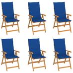 vidaXL Chaises de jardin 6 pcs avec coussins bleu royal, Neuf, Verzenden