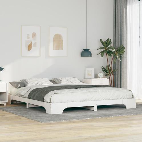 vidaXL Bedframe met opslag Wit 200 x 220 cm Massief, Huis en Inrichting, Slaapkamer | Bedden, Nieuw, Verzenden