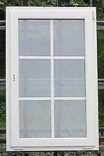 pvc raam , chassis van 86 x 135  creme / blauwgrijs, Nieuw, Kunststof, Raamkozijn, 75 tot 150 cm