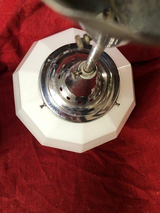 Plafondlamp - Glas, Metaal - Witte opaline, Antiquités & Art, Curiosités & Brocante