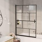 vidaXL Douchewand 100x140 cm ESG zwart, Verzenden, Nieuw